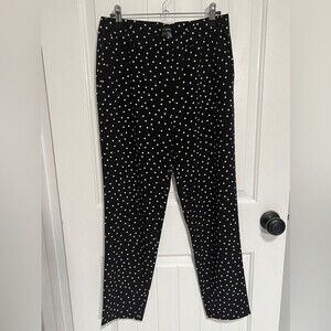 Ann Taylor Polka Dot Elastic Waist Pants Black